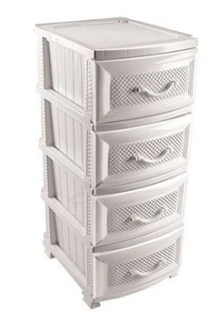Комод 4-х секц. без декора "Дельфин" белый